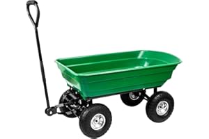 75L Garden Dump Truck Tipping Trailer Crate Wagon Trolley Wheelbarrow 300kg,Zanbeel