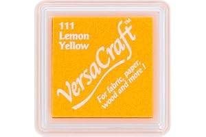 ARTEMIO Tsukineko Tinta VERSACRAFT para Textil Color Amarillo limón 33x33mm. Almohadilla
