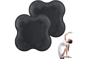 KUIZHEN Kniekissen Padmatte, 2 Rutschfeste Knie-Protektoren, 20x20 cm - Yoga & Pilates Knie-Unterstützung (Schwarz)