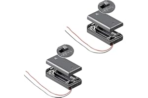 COMFORTY Support de piles - Compartiment à piles AA - 2 piles AA avec interrupteur marche/arrêt - 2 pièces dans un ensemble - Noir
