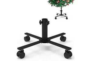 Mordx Soporte para árbol de Navidad con ruedas de goma, soporte plegable de metal para árbol de Navidad, soporte para árboles de Navidad artificiales, decoración navideña (40 cm, diámetro 2,4 cm)