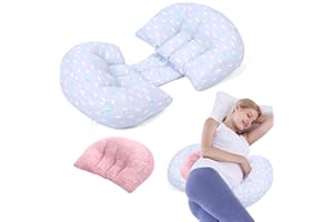 SMGBWAY Almohada de Embarazo en Forma de U para Mujeres Embarazadas, Cojín de Embarazo para Dormir, Soporte para Espalda, Caderas, Vientre para Mujeres de Maternidad, para La Cintura Cojín De Soporte