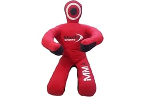 SHELLY SPORTS Shelly MMA Dummy Boxing Grappling Dummy Punching Bag Brazilian BJJ JIU Jitsu Sitting Position Dummy Wrestling Martial Arts Judo Karate Training Dummy – Canvas Fabric - UNFILLED