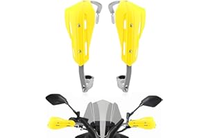 WODHMIEY Universal Motorcycle Hand Guards, Adjustable, Aluminium Alloy&PP Plastic, Impact Resistant, Protects Hands from Rain, Dust & Mud, Silver Handle, Multiple Colours Available
