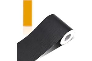 ZTVOWTO Bordure de papier peint autocollant Feuille Couleur du grain du bois Frise Murale Adhesive Bordure imperméable en PVC Plinthe amovible Décoration Murale pour cuisine salle de bain (Noir)