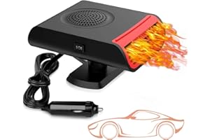 Showvigor Car Heater, 12V 150W Anti-Fog Portable Car Heater Plug into Cigarette Lighter, 2 in 1 Fast Heating Defrost Defogger, 360 °Rotatable Windscreen Defogger Window Defroster for Car