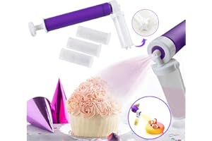 ANXICER Aérographe Manuel de Décoration de Gâteau,kit de Décoration d'aérographe de Gâteau à Pression Réglable,Le Pulvérisateur à Pâtisserie Polyvalent,pour Cupcakes et Dessert Decorator