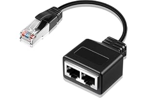 BAOLONGKING RJ45 Ethernet Splitter 1 to 2 High Speed Network Adapter Male to Dual Female Internet Connector LAN Socket Switch for Two Computers Access Ethernet