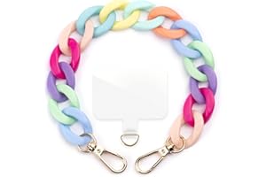 ONEFLOW Handyanhänger fürs Handgelenk, Universal Handykette kurz Handschlaufe, Handyband für Hüllen Abnehmbar, Anhänger Kette mit Karabiner für alle Handys, Chainless Urban Chain, Bunt