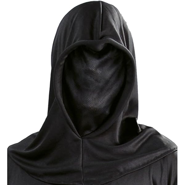 Máscara Negra De Halloween Que Cubre Toda La Cabeza - Careta Fantasmal Transpirable, Para Disfraces De Adultos Unisex