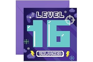 CENTRAL 23 Kartki na 16. urodziny dla chłopców - gry wideo - kartka urodzinowa dla nastolatków w wieku szesnastu lat - prezenty dla brata, wnuka, siostrzeńca, chrześniaka - w zestawie z zabawnymi