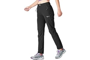 YSENTO Damen Wanderhose Outdoorhose Wasserdicht Schnelltrockend Stretch Trekkinghose Funktionshose mit Reißverschlusstaschen