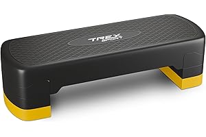 TREX SPORT Steppbrett für zuhause höhenverstellbar TX-030AS | 68×28×10/15/20cm Aerobic Stepper 3 Stufen, rutschfest, bis 350kg belastbar | Stepboard