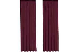 H.Versailtex Blackout Curtains Super Soft Thermal Insulated Room Darkening Window Treatment Pencil Pleat Curtain for Livingroom Bedroom 2 panels with Two Free Tiebacks - Burgundy, 66" Width x 90" Drop