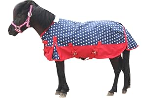 Gallopoff 1200D Pony/Shetty Pferdedecke ohne Füllung (0 g), Leichte, wasserdichte, Atmungsaktive und Reißfeste Regendecke für Fohlen, Minipferde, Zwergpferde, Kleinpferde und Miniponys