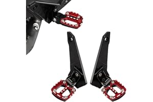 Poggiapiedi Posteriore Pieghevole Piedi Pegs per X-ADV 750 Forza 750 NC 750 2021 2022 2023 2024 2025,PSLER Pedale Posteriore Passeggero Set CNC in Alluminio,Può Essere Piegato a 90 Gradi(Nero-Rosso)