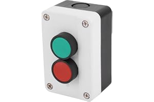 Fockety Momentant Tryckknapp Switch Station Box, Starta Stop Red Green Sign No Green NC Red IP65 Emergency Stop Latching Swit