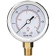 SENCTRL 0-30 Psi Low Pressure Gauge, 2" Dial Size, 1/4 Npt Lower Mount, Waterproof, Stainless Steel Case, for Water Oil Air Pressure Test