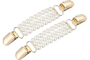 sourcing map Sweater Clips Cardigan Collar Clips Faux Pearl Dress Clips Back Cinch Clips for Women