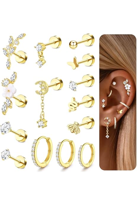 Boucles D'Oreilles Acier Inoxydable Hypoallergéniques - Créoles Argent Et Or - Cadeau Femme