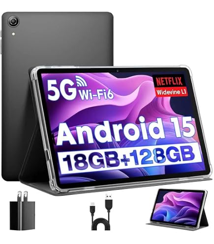 Relndoo Android Tablet, 11 inch Android 14 Tablet, 12GB RAM +128GB
