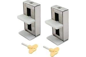 MIMZEMAMZ Schiebefenster Schlösser, Verstellbar Aluminium Legierung Fenster Schloss Kinder Sicherheit Schutzschloss Sicherung Diebstahlsicherung Kunststoff Stahltür und Fenster Spurschnalle mit Schlüssel 2PCS