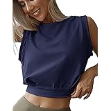 Tuopuda Canotta Donna Estive Magliette Sportivi Senza Maniche Tank Top Canottiera Cotone Camicia Girocollo Blusa Camicetta El