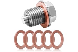 Hcunbsu Magnetische ÖLablassschraube M14X1,5, Ölablassschraube mit Dichtring, Magnetische Dichtung Ölwannenablassmutter, Edelstahl Ölwanne Auto Ölschraube