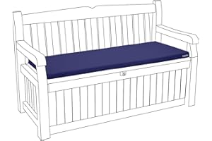 Kosiproducts 2 Seater Bench Seating Pad Cushion to fit Icenic Eden Garden Rattan Furniture 128cm x 50cm (Navy Blue) - Bench Not Included