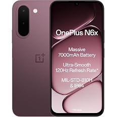 OnePlus N6x | 4GB+128GB | Burgundy Red | 7000mAh Battery | Power for Days | 48-Months Smoothness | Smooth 120Hz Display | Lar