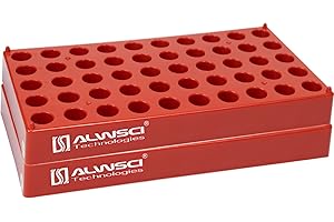 2PCS HPLC Vial Holder Tray, 2ml Vial Lab Rack, Red 12mm Vial Storage Rack for 12x32mm Vial by ALWSCI