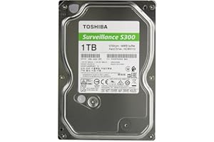 Toshiba 1TB S300 Surveillance HDD - 3.5' SATA Internal Hard Drive Supports up to 64 HD cameras at a 180TB/Year workload (HDWT720UZSVA)