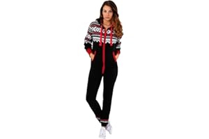 Parsa Fashions ® New Womens Ladies Aztec Print Hooded Zip Up Onesie Jumpsuit Plus Sizes S-XXXXL Sizes UK 8-22