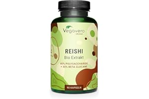 ‎VEGAVERO Bio Reishi Kapseln | 9000 mg aus Extrakt (15:1) | 40% Polysaccharide | 3 Monate Vorrat | Laborgeprüft | 30% Beta Glucane | Vegan & ohne Zusätze | Deutsche Produktion Vegavero