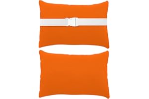 Heavyoff Oreiller de Chaise Longue, Appuie-Tête de Chaise Longue Bain de Soleil Coussin Oreiller de Transat pour Chaises Pliantes, Orange