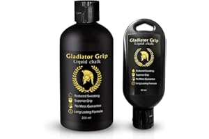 GLADIATOR GRIP Liquid Chalk for Superior Grip and Sweat-Free Hands for Weightlifting, Rock Climbing Chalk, Gymnastics, Bouldering, Pole Dancing, CrossFit, and Bodybuilding Gym Chalk