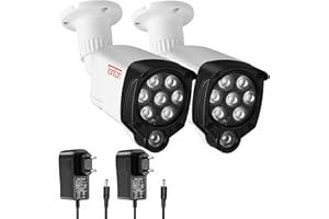 Tonton 30M IR Spotlight, 8 LED Infrarrojo Iluminador para CCTV/Quest23/V, etc. Impermeable, Fuente de alimentación de la UE para Interiores y Exteriores, 2PACK Blanco