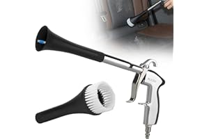 JOAASU Pistola de Limpieza de Coche, Pistola de Soplado, Pistola de Lavado Interior, Pistola de Aire comprimido, con 2 Boquillas, para Automóvil Tablero Asientos de Cuero
