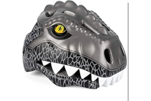 FUNTHY Kinder Fahrradhelm mit LED Licht | Niedliche 3D Dinosaurier Sicherheit Helm für Mädchen, Jungen 3-8 Jahre | Verstellbarer Atmungsaktive Kinderhelm für Fahrrad, Skateboard, Scooter, Skaten