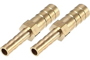 X AUTOHAUX 2 Pcs 8mm-5mm Straight Shaped Hose Barb Brass Hose Fitting Connector