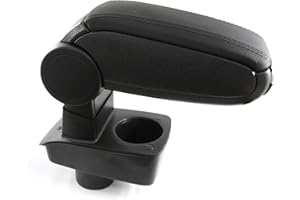 AraG Armrest Arm Rest Centre Console For Fiesta MK VI 6 CB1 CCN 2009 - 2017 Specific Model Fit Storage Box Organizer With Base Black Leather