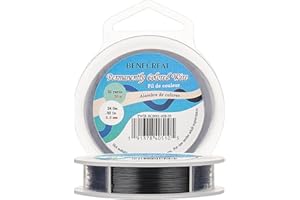 BENECREAT 30m 0.5mm Alambre de Acero Inoxidable (Negro) Cable Metálico Trenzado por 7 Hilos Accesorios de Manualidad para Diseño de Bisutería