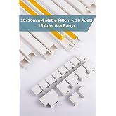 ODTA 4 Metre 16x16mm 15 Adet Aparatlı Kendinden yapışkanlı Kablo Kanalı Set