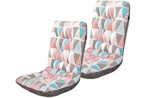 JORTUIO Pack 2/4/6 Cojines para Silla con Respaldo ,Cojín de Silla Oficina ,Cojines para Silla de Terraza Acolchados,para Gaming,Mecedora,Terraza,Ruedas,Exterior Jardin ( Color : A , Size : 35*45*57cm2pcs )