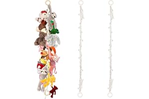Guyode 2 Piezas Organizador Peluches, 4M Organizador Armario Colgante con 40 Ganchos, Almacenaje Juguetes, Cadena Organizadora de Animales de Peluche Hamaca de Juguete Decoración de Habitación