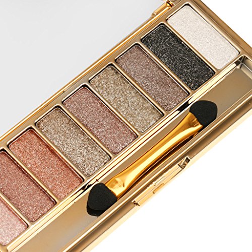 9 Farben Schimmer / Glitter Lidschatten Palette mit Make-up Pinsel, Geschenke für Damen / Frauen / Mädchen – 6#, Einheitsgröße - 5