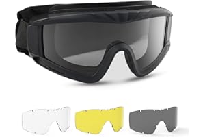 Feyachi Airsoft-Brille Taktische Militär Schutzbrille mit 3 austauschbaren Gläsern UV400-Schutz Schießbrille Anti-Fog-Brille Outdoor Sport Jagd Radfahren Paintball