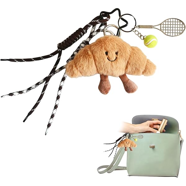 Jellycat Croissant Clip Keychain: Funny Croissant Purse Charm