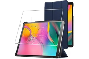 ebestStar - Funda para Samsung Galaxy Tab A 10.1 2019 T510 T515, Carcasa Capa, Slim Case Protectora, Tapa Magnetica Cuero PU, Azul Oscuro + Cristal Templado