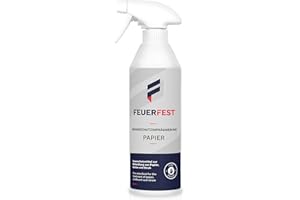 FEUERFEST Imprégnation Ignifuge Papier, Carton, Paille – Liquide Ignifuge Haute Performance, Testé DIN 4102-B1 – Idéal pour Décoration, Événementiel – Incolore, sans Solvants – 500ml